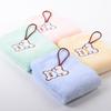Toallas Wholesale Transfronterizas, Toallas Faciales de Algodón Puro de Color Sólido, Toallas Cuadradas Suaves con Correas para Colgar, Toallas de Mano para Niños para Guardería, Algodón Puro