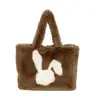 Bolso Acolchado Otoño e Invierno Nuevo Bolso Cruzado de Gran Capacidad para Mujer Patrón de Conejo de Dibujos Animados Bolso de Hombro Maletín Bolso para Viajes