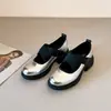 Versión de Piel de Vaca~Zapatos Mary Jane de Cuero Genuino con Tira Cruzada Retro para Mujer, Estilo Deportivo Casual, Suela Gruesa, Tacón Grueso, Boca Baja Zapatos de Una Sola Pieza