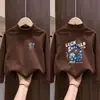 Peluche de Niño Pequeño Cuello Semi Alto Capa Base Otoño Camiseta de Manga Larga para Niños Invierno/Otoño Talla Mediana a Grande Cálido Versátil