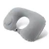 Almohada Inflable en Forma de U con Terciopelo para Protección del Cuello, Almohada para Siesta de Viaje, Ligera, Portátil, Soporte Estable, Alivia la Fatiga