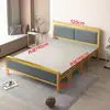 Cama dobrável em embalagem macia, cama dobrável para uma pessoa, cama reforçada para escritório e moradia alugada, cama dobrável dupla econômica em ferro forjado