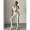 Accesorios de ropa interior deportiva con cuello halter en U a prueba de golpes y fruncidos para mujer, para correr, fitness, yoga, sujetador, camiseta sin mangas