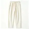 Pantalones casuales de pierna recta con tacto de algodón de 300 g con bordado y estampado de logo, marca de moda hecha a medida, en stock para entrega rápida, disponibles descuentos por volumen