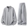 Conjunto de Moletom 2025 Nova Moda Tendência Gola Redonda Conjunto de Moletom Masculino Manga Longa Primavera e Outono Casual Duas Peças Marca Tendência