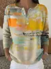 Sudadera con Botones y Cuello en V de Nuevo Estilo Transfronteriza de Manga Larga Otoño e Invierno con Estampado Moda Personalizada Chaqueta Suéter Casual para Mujer