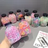 Gomas Elásticas Pequeñas Desechables en un Frasco, Color Caramelo, Alta Elasticidad, No Dañan el Cabello, Sujetadores de Cabello Simples y Versátiles para Bebés