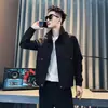 Chaqueta de calle de moda estilo pícaro con cuello alto para hombre, chaqueta deconstruida casual de moda para hombre, ropa de hombre, nuevo top de invierno para hombre 2025