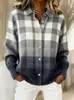 Cárdigan de estilo nuevo con cuello cruzado europeo y americano para mujer, temporada Otoño/Invierno, suéter abrigo de manga larga estilo perezoso holgado con estampado 3D