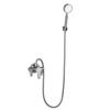Juego de ducha de montaje abierto de acero inoxidable 304 al por mayor de fábrica con interruptor de agua caliente y fría, grifo con válvula mezcladora ajustable con dibujo de alambre