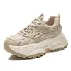 Zapatos de papá con suela de goma, nuevos zapatos casuales de cuero genuino con plataforma para mujer otoño 2026, zapatillas deportivas versátiles para correr para mujer