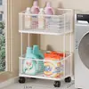 Estante de Almacenamiento para Detergente de Lavandería, Estante de Almacenamiento Lateral para Lavadora, Carrito de Piso de Múltiples Niveles para Debajo del Lavabo del Baño, Superventas Transfronterizo