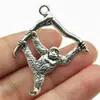39X32Mm 3g Plata Antigua Accesorios de Joyería para Exportación Al por Mayor Lindo Animal Orangután Mono Colgante