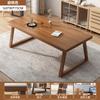 Mesa de jantar de madeira maciça Leg Rock Board Mesa de jantar nórdica moderna Mesa de jantar simples retangular Household Small Apartment Mesa de jantar e combinação de cadeira