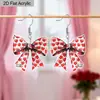 Nuevos Pendientes Acrílicos en Forma de Corazón, Rojos, para Fiesta de San Valentín, Diseño Plano Acrílico 2D para Mujer, Lazo Transfronterizo