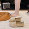 Zapatos tipo gorro de suela blanda para mujer 2025 Nuevo Verano Retro Zapatos de abuelita de punta grande Zapatos de barco Zapatos bajos de cuero Zapatos planos Zapatos de mamá