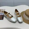 Zapatos Mary Jane Cuadrados de Suela Blanda Estilo Retro Francés 2026 Verano Nuevos Zapatos Planos de Ballet con Doble Hebilla