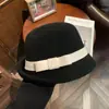 Sombrero de Lana Redondo con Lazo Estilo Hepburn Retro Francés para Mujer, Sombrero Tipo Cubo Elegante de Temperamento para Otoño e Invierno