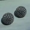 Brincos Redondos Super Brilhantes de Diamante Inteiro, Presilhas de Orelha de Zircônia Resistentes de Luxo Leve, Estilo Elegante para o Dia a Dia, Brincos Geométricos Elegantes com Pino de Prata 925