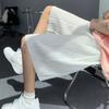 Pantalones Cortos Casuales de Seda de Hielo Delgada de Verano con Patrón Ondulado para Hombre, Moda, Cintura Elástica con Cordón, de Cinco Puntos, Deportivos, para Playa
