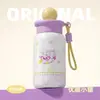 Taza de agua taza térmica acero inoxidable 316 femenina caricatura taza con popote con infusor de té portátil taza para estudiante sensación de lujo ligero alta gama