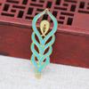 Yiwu color rayo dorado cobre chapado en oro DIY punto Cui imitación oro azul ardiente esmalte accesorios de pluma de pavo real fénix B3227