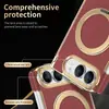 Adequado para Apple iPhone Duo Suporte Magnético Rotativo Dobrável Tela Moldura Dourada Galvanizada Padrão de Veludo 18 Capa Protetora