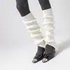Calcetines holgados de color liso abiertos para mujer, estilo japonés nuevo de otoño e invierno, calentadores de piernas de punto a rayas verticales adelgazantes estilo universitario Y2K Milenio