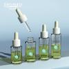 En stock, 20 ml, 30 ml, 50 ml, botella cuentagotas de pared gruesa de plástico transparente, solución madre cosmética, botella de esencia, muestra pequeña, embotellado.