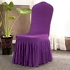 Venta caliente al por mayor encaje elástico boda hotel banquete fiesta concierto uso falda solar funda de silla