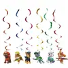 Tema Patrulha da Equipe Wang Wang Banner de Feliz Aniversário Suprimentos para Arranjo de Balões Espirais Enfeite Pendurado de Bandeira Azira
