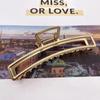 Moda Metal Pinza para el Cabello Grande Francesa Retro Aleación Baño Parte Trasera de la Cabeza Elegante Elegante Lujo Ligero Pinza de Tiburón