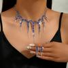 Hot Cross Border Jewelry Atacado Moda Jóias Festa Feminino Água Diamante Legal Polvo Colar Brincos Conjunto