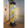 Luz Rotatoria de Barbería de Pie para Exteriores Impermeable Letrero de Salón de Peluquería Luz de Caja de Luz de Vidrio de Colores para Peluquería Se Puede Comprar en Lote Leidezhu