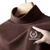 Directo de fábrica cálido amigable con la piel ajuste delgado terciopelo a prueba de frío cálido cuello alto medio ropa interior para hombre camiseta interior de otoño