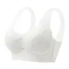 Sujetador deportivo de seda helada transpirable con tirantes anchos y espalda descubierta para mujer, de algodón burbuja con encaje, sin aro, sin costuras, talla grande, ropa interior fina