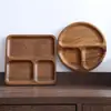 Bandeja dividida de madera de nogal para uso doméstico, bandeja para aperitivos y frutas, bandeja para postres de té de la tarde, bandeja de madera maciza de lujo ligero para frutas secas