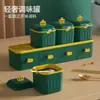 Nuevo Set Combinado de Cajas de Condimentos para el Hogar de Cocina Botella de Condimentos Sellada Frasco de Condimentos a Prueba de Humedad Caja de Almacenamiento con Múltiples Compartimentos