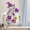 Hs1310E Vid de Flor Morada Textura Estéreo Artificial Adhesivo Autoadhesivo Pegatina de Pared Sala de Estar Fondo de TV Decorativa Pegatina de Pared