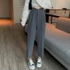 Pantalones de Traje Cortos de Cintura Alta para Mujer de Talla Grande, Estilo Coreano, Nuevos Pantalones Casuales Slim-Fit de Pierna Recta para Primavera y Otoño