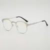 Retro Casual Redondo Literario y Artístico Gama Alta Metal Mismo Estilo para Hombres y Mujeres Sin Receta Se Puede Combinar con Marcos para Gafas de Miopía
