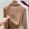 Camada de Base Térmica de Gola Alta Dupla Face Feminina com Forro de Fleece Espesso e Quente para Outono e Inverno 2026 Novo Modelo