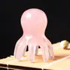 Peine Masajeador Rosa con Forma de Pulpo para Masaje de Meridianos del Cuero Cabelludo, Peine Portátil de Dientes Anchos Gua Sha para Terapia del Cuero Cabelludo