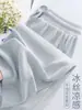 Pantalones de pierna ancha frescos de seda helada de verano para mujer, pantalones de cintura alta drapeados plisados de longitud completa, pantalones casuales adelgazantes