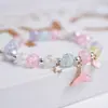2020 nova versão coreana de pulseira simples de contas de cristal com baleia pequena e pipoca, joia para presente de estudante feminina, atacado de fabricantes