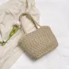 Bolso Tejido de Cuerda de Algodón Nuevo, Bolso de Mano Tejido a Mano con Borla de Flor Estilo Antiguo Estilo Chino Nuevo, Bolso de Mano Portátil de Gran Capacidad para Mujer