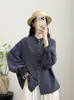 Elegante y artística camisa de gasa de algodón con mangas de encaje para mujer, nuevo estilo de otoño, moderna, rejuvenecedora, adelgazante, camisa casual al por mayor