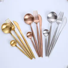 不锈钢餐具304不锈钢西餐餐具 葡萄牙同款刀叉勺镀钛彩色餐具套装
