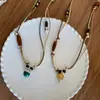 Collar de Cuentas de Piedra de Avellana Moda Nicho Retro Cadena para Clavícula de Madera de Gama Alta