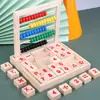 Ábaco de 5 Niveles para Entrenamiento de Suma y Resta Matemática para Estudiantes de Primaria, Juguete Educativo de Madera Montessori para Niños